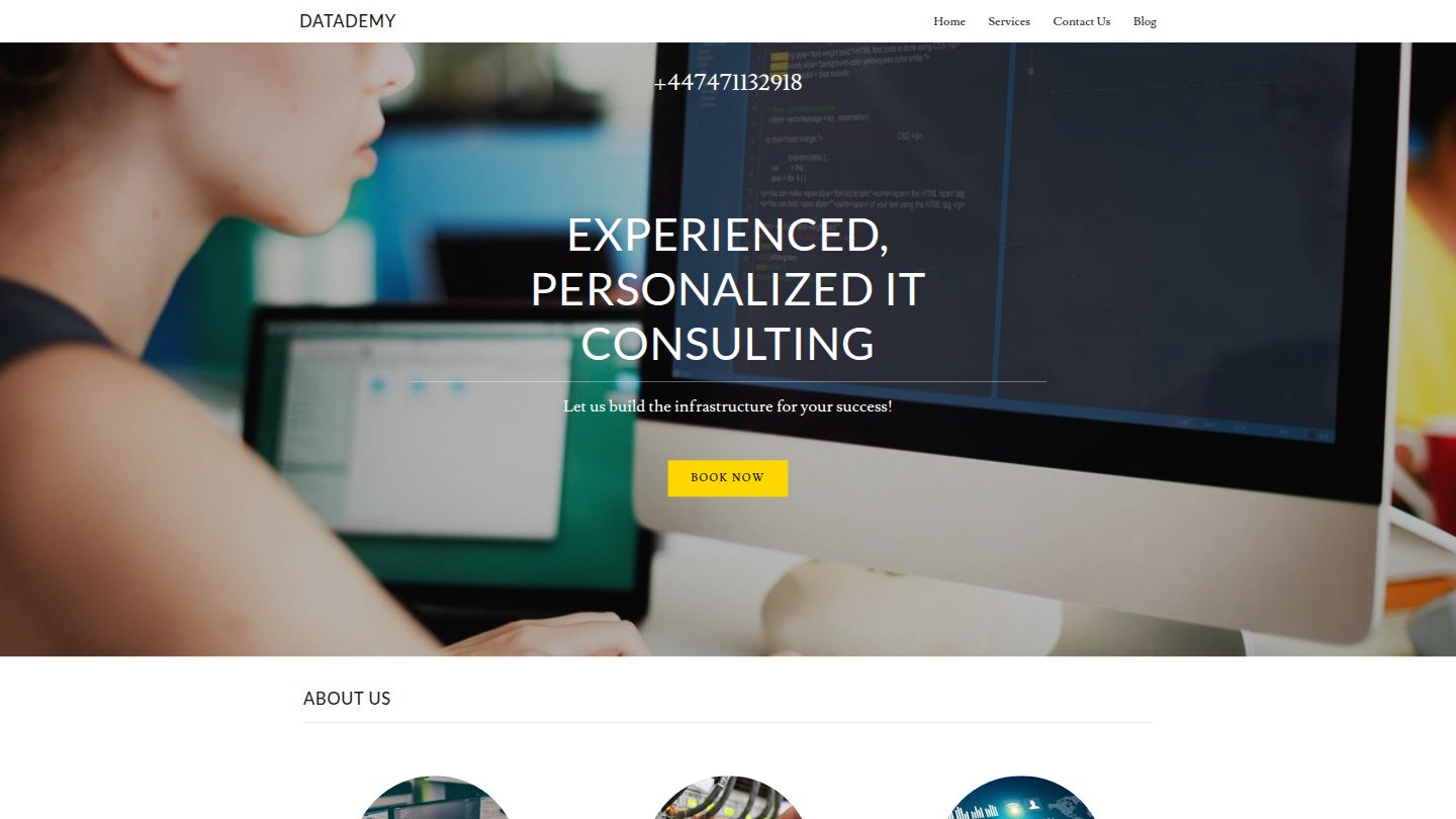 Datademy IT Consulting website